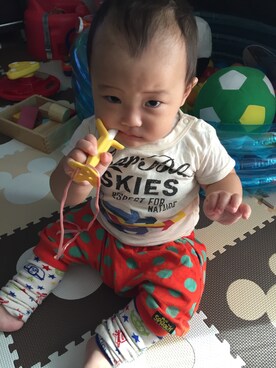 「BREEZE（ブリーズ）のアイテム（Tシャツ/カットソー、ホワイト系）」を使った、ふぁーさん（レディース）の秋コーディネート