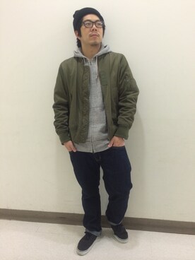 「CIAOPANIC TYPY（チャオパニックティピー）のアイテム（ニットキャップ/ビーニー）」を使った、yoheeeei-heyさん（メンズ・167cm）の冬コーディネート