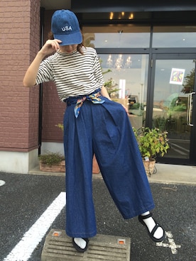 「ハイネックトップス」｜「アイテム（財布/小物）」を使った、n@omiさん（レディース・159cm）の夏コーディネート