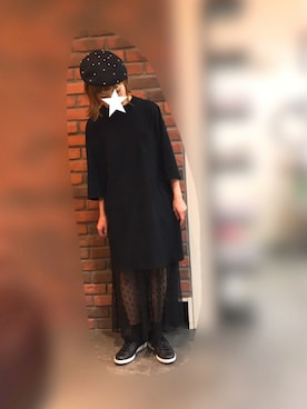 「ハイク」｜「アイテム（ハンチング/ベレー帽）」を使った、n@omiさん（レディース・159cm）の秋コーディネート