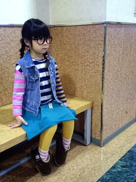 「アイテム（ブーツ）」を使った、cheerさん（キッズ・120cm）の冬コーディネート