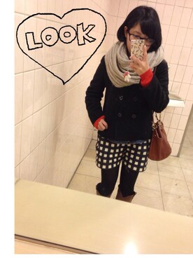 「ORiental TRaffic（オリエンタルトラフィック）の★ロングウエスタンブーツ★(3010-OR2308)（ブーツ、ブラウン系）」を使った、kaoriさん（レディース・154cm）の冬コーディネート