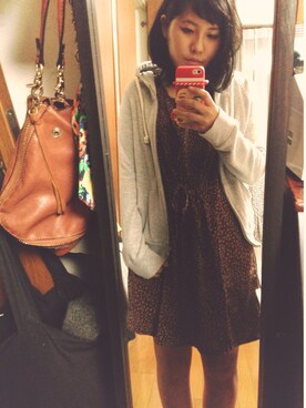 「cepo（セポ）のアイテム（ワンピース、レッド系）」を使った、kaoriさん（レディース・154cm）の秋コーディネート