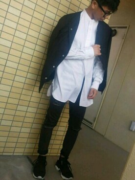 「DHOLIC（ディーホリック）のアイテム（シューズ）」を使った、kuroRingoさん（メンズ・162cm）の春コーディネート