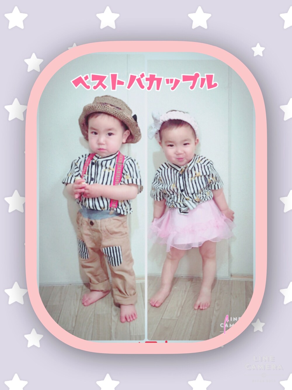 グレー系のシャツ/ブラウスを着用したキッズの春コーディネートの1枚目の写真