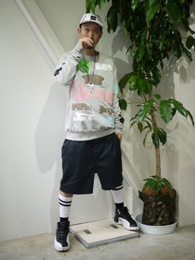 「SHAUN SAMSON（ショーンサムソン）のアイテム」を使った、FUJITAHIROYUKIさん（メンズ・178cm）の夏コーディネート