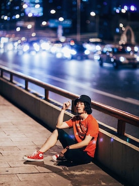 「Levi's（リーバイス）のアイテム（アナログ腕時計）」を使った、孔小狗さん（メンズ・173cm）の春コーディネート