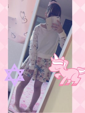 「花柄 トップス」｜りなおこさん（レディース・148cm）の春コーディネート