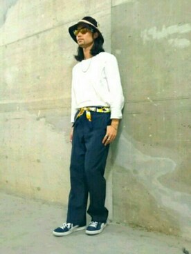 「DOT DASH（ドットダッシュ）のアイテム」を使った、藤本拓也さん（メンズ・171cm）の春コーディネート