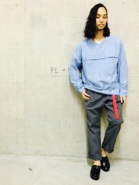 「ONES STROKE（ワンズストローク）のアイテム」を使った、藤本拓也さん（メンズ・172cm）の春コーディネート