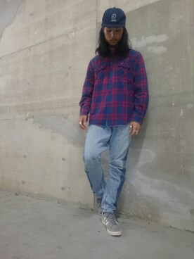 「ONES STROKE（ワンズストローク）のアイテム」を使った、藤本拓也さん（メンズ・172cm）の夏コーディネート