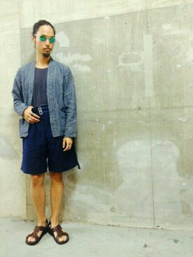「グルカショーツ」｜藤本拓也さん（メンズ・172cm・20代）の夏コーディネート