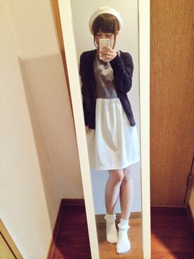 「ROPE' PICNIC（ロペピクニック）のアイテム（ワンピース、ホワイト系）」を使った、yu-yuさん（レディース）の夏コーディネート