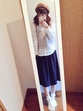 「halloween」｜「アイテム（ハンチング/ベレー帽）」を使った、yu-yuさん（レディース・161cm）の秋コーディネート
