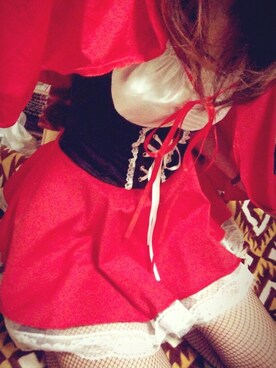 「通販のアイテム（ワンピース、レッド系）」を使った、yu-yuさん（レディース）の秋コーディネート