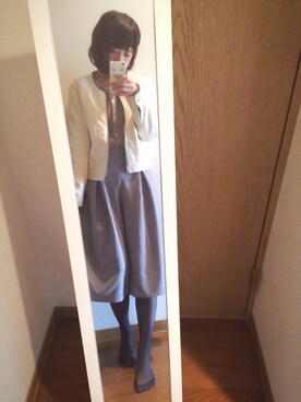 「archives（アルシーヴ）のアイテム（ブルゾン、ホワイト系）」を使った、yu-yuさん（レディース）の春コーディネート