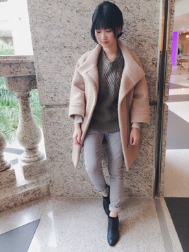 「TAIPEI」｜「アイテム（ダウンジャケット/コート）」を使った、如如RuRuさん（レディース・152cm）の冬コーディネート