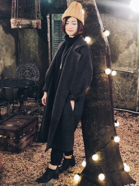 「ONCE UPON A TIME（ワンス　アポン　ア　タイム）のアイテム（ジャケット/アウター）」を使った、如如RuRuさん（レディース・152cm）の冬コーディネート