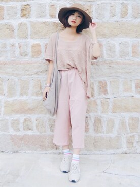 「MEIER.Q（マイヤーキュー）のアイテム（帽子）」を使った、如如RuRuさん（レディース・152cm）の秋コーディネート