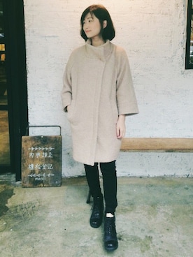 「TAIPEI」｜「アイテム（ダウンジャケット/コート）」を使った、如如RuRuさん（レディース・152cm）の春コーディネート