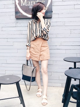 「minis mode（ミニモード）のアイテム」を使った、如如RuRuさん（レディース・152cm）の夏コーディネート