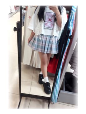 「BUBBLES（バブルス）のアイテム（トップス、ホワイト系）」を使った、ayakaさん（レディース・145cm）の秋コーディネート