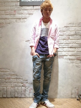 「HIDEAWAYS NICOLE（ハイダウェイニコル）のアイテム」を使った、ニコルさん（メンズ・164cm）の夏コーディネート