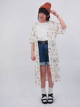 「179/WG（イチナナキュウダブルジー）のアイテム（その他アウター）」を使った、ニコルさん（レディース・155cm）の夏コーディネート