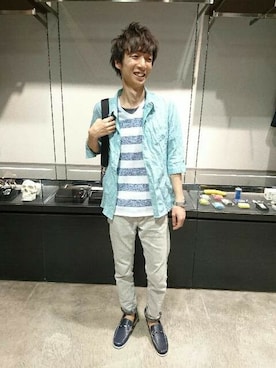 「HIDEAWAYS NICOLE（ハイダウェイニコル）のアイテム」を使った、ニコルさん（メンズ・168cm）の夏コーディネート