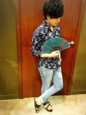 「デートスタイル（MEN）」｜ニコルさん（メンズ・173cm）の夏コーディネート