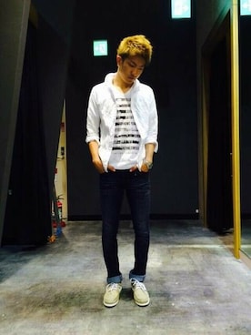 「HIDEAWAYS NICOLE（ハイダウェイニコル）のアイテム」を使った、ニコルさん（メンズ・170cm）の夏コーディネート