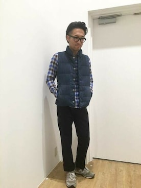 デニムダウンベストを使ったメンズ人気ファッションコーディネート Wear デニムダウンベストを使ったメンズ人気ファッションコーディネート Wear
