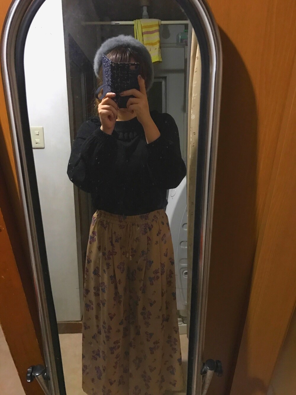 「秋のコーデ」｜「w closetのアイテム（ニット/セーター、ブラック系）」を使った、mi-さん（レディース・157cm）の秋コーディネートの1枚目の写真