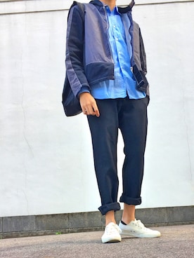 「COMME des GARCONS（コムデギャルソン）のアイテム（ブルゾン）」を使った、つっちーさん（メンズ・164cm）の秋コーディネート