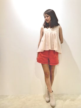 「アイテム（ブーティ、ベージュ系）」を使った、kamさん（レディース・155cm）の春コーディネート