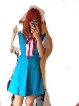 「エヴァンゲリオン
第三新東京市立第壱中学校 制服（おもちゃ、ブルー系）」を使った、ayaka ☆さん（レディース・165cm）の春コーディネート