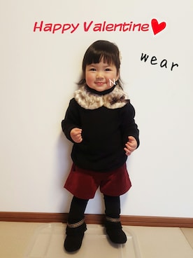「バレンタインデートスタイル」｜「アイテム（その他）」を使った、onachuさん（キッズ・80cm）の冬コーディネート