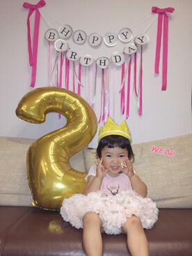 「アイテム（福袋/福箱、レッド系）」を使った、onachuさん（キッズ・80cm）の夏コーディネート