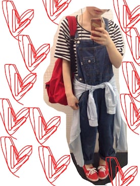 「OLD NAVY（オールドネイビー）のアイテム（つなぎ/オールインワン）」を使った、凜子さん（レディース・158cm）の春コーディネート