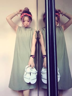 「STYLENANDA（スタイルナンダ）のアイテム（オールインワン・サロペット）」を使った、ツインテール♥︎さん（レディース・150cm）の春コーディネート