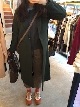 「ソックス」｜「アイテム（チェスターコート）」を使った、rinrinさん（レディース・163cm）の冬コーディネート