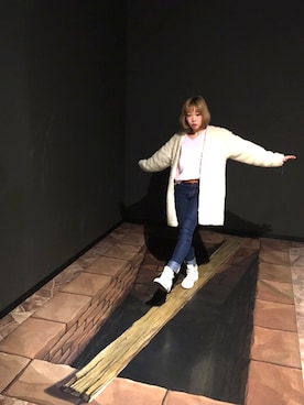 「H&M（エイチ・アンド・エム）のアイテム（ジャケット/アウター、ホワイト系）」を使った、SHIOさん（レディース・154cm）の春コーディネート