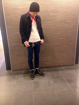 「無印良品（ムジルシリョウヒン）のアイテム（ブルゾン）」を使った、N style さん（メンズ・173cm）の冬コーディネート