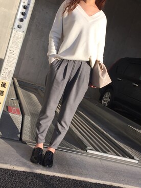 「ユナイテッドアローズ」｜「アイテム（その他シューズ）」を使った、mnhさん（レディース・157cm）の秋コーディネート