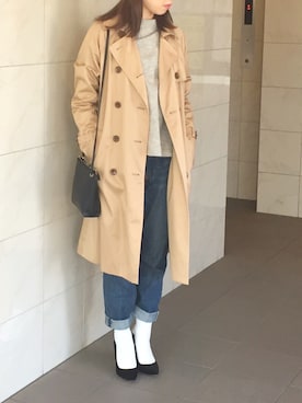 「スローブイエナ」｜「アイテム（トレンチコート）」を使った、mnhさん（レディース・167cm）の秋コーディネート