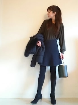 「snidel」｜「アイテム（ブーティ）」を使った、akaneさん（レディース・165cm）の冬コーディネート