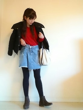 「FRAMeWORK（フレームワーク）のアイテム（ダウンジャケット/コート）」を使った、akaneさん（レディース・165cm）の冬コーディネート