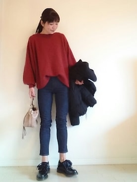 「FRAMeWORK（フレームワーク）のアイテム（ダウンジャケット/コート）」を使った、akaneさん（レディース・165cm）の冬コーディネート