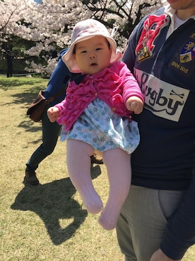 「TOCCA（トッカ）のアイテム（帽子）」を使った、Jasmineさん（キッズ・70cm）の春コーディネート