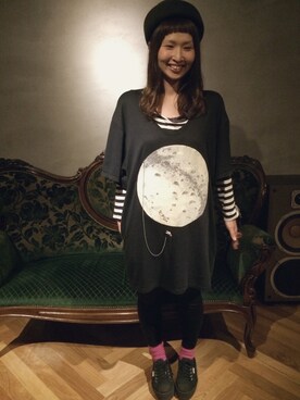 「タイツ×靴下」｜「アイテム（シャツワンピース）」を使った、momёmiさん（レディース・164cm）の秋コーディネート